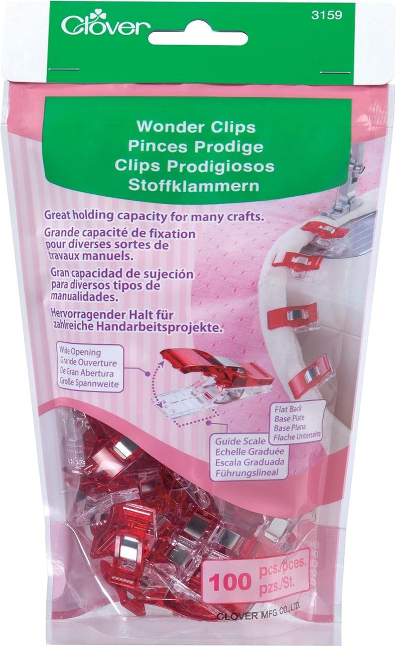 Wonder Clips 100 Count Jumbo Bag, Red
